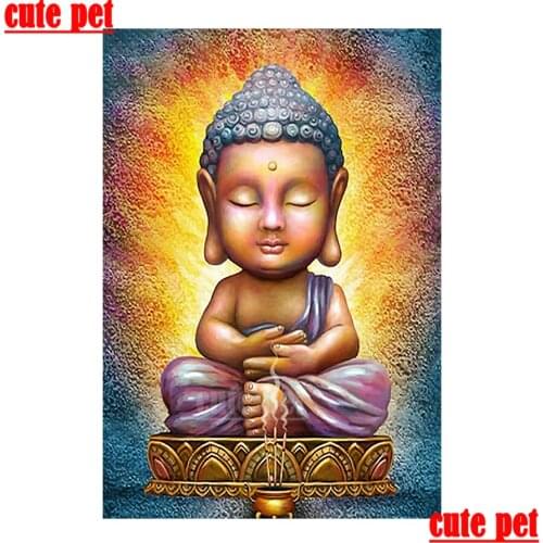 Cute pet 5D Embroidery Religious Buddha Diamond Painting rhinestone DIY New Full Square Diamond Cross Stitch Mosaic puzzle Decor