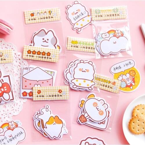 30 pcs/bag Cute Cartoon cat secret Memo Pad Kawaii Message Notes Decorative Notepad Note paper Memo Stationery Office Supplies