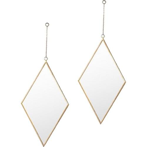 2PCS Wall Hanging Makeup Mirror Dressing Table Mirror Vanity Cosmetic Dress Mirror Bathroom Hanging Mirror Wall Decor