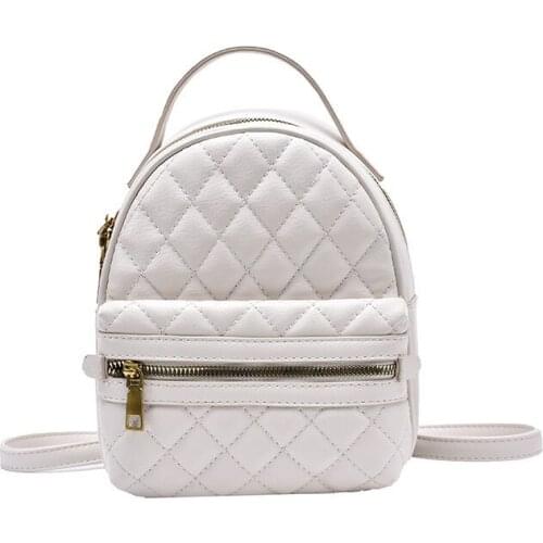 2021 New Fashion Women Plaid Backpacks Casual High Quality Pu Leather Female Ladies Bag Korean Student Backpack Preppy Style Bag