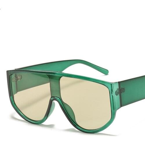 New Fashion Over Sized Sunglasses Women Anti-Reflective Mirror Vintage Square Plastic Glasses Classic Men Sun Glasses Uv400