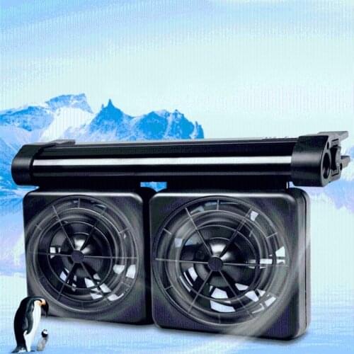 M68E Aquarium Chiller Fish Tank Cooling Fan Reduce Water Temperature 2 Fans Set Aquarium Cooler Wind Speed Adjustable 12V