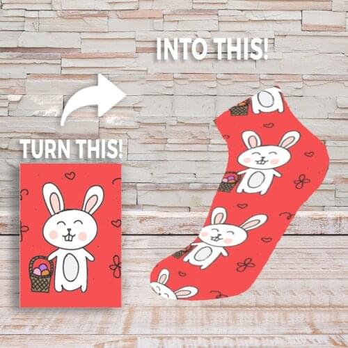 OEM 3D Printed Custom Ankle Socks Japanese Girl Student Tube Socks Sublimation DIY Design Fashion Kawaii Short Socks Men Women