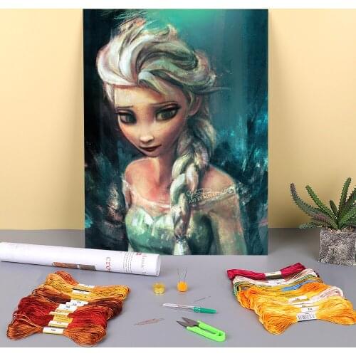 Portrait The Storm Inside Printed 11CT Cross-Stitch DIY Embroidery Full Kit DMC Threads Handiwork Hobby Handmade Package