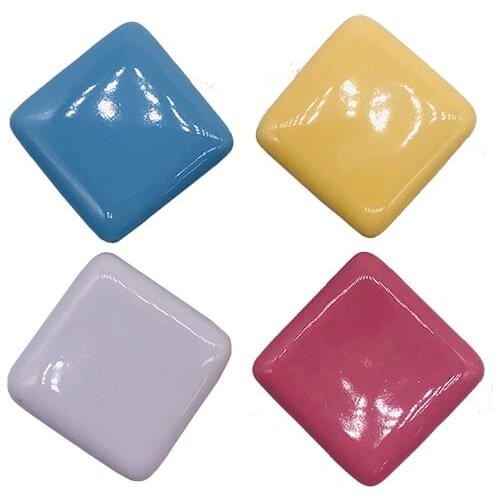 Multi-colored Square Ceramic Dresser Pulls Drawer Furniture Handles Ceramic Kitchen Cabinet Door Knobs Pulls Porcelain Pink BLue
