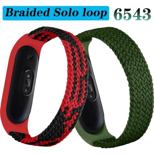 Bracelet for Mi band 6 Strap Nylon Braided Solo Loop pulseira Replacement Miband 5 bracelet for xiaomi Miband 4 3 watch band