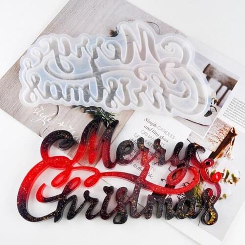 Merry Christmas Mold Lightweight Decorative Nice-looking Silicone Epoxy Resin Art Xmas Tree Ornament Mould DIY Festival Craft