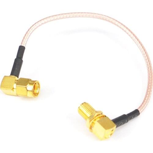 RP SMA male plug rightangle to RP SMA female rightangle goldplated connector RF Extension RG316 pigtail cable
