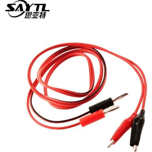 SAYTL DC Power Supply Alligator Clips Test Lead Cable Wire Banana Plugs To Crocodile Clamps Test Leads Line 5A 1M repair tool