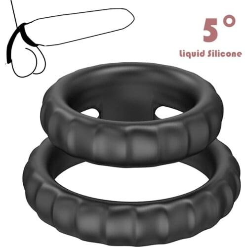 Silicone Cock Ring Penis Stretcher Exercise Sex Toys For Men Rings Chastity Cage Delay Ejaculation Dick Enlarger Rings Sex Shop