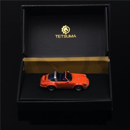 TETSUMA 1:64 964 Targa Restomod Crystal Grey / Danica Orange Resin Car