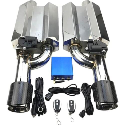 Car exhaust muffler for BMW E90 E46 304 stainless steel electric remote control switch deep sound exhaust pipe + double tail