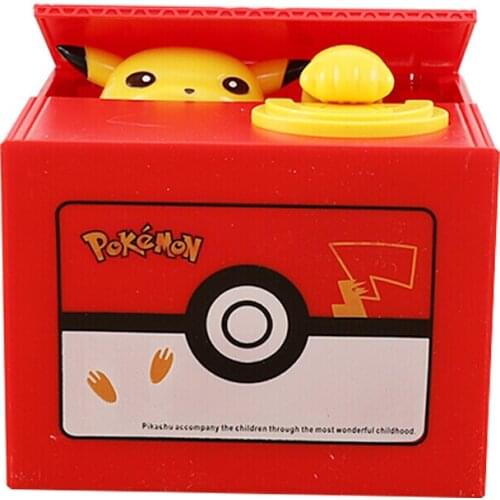 High Quality Electronic Money Box Pokemon Pikachu Piggy Bank Steal Coin Automatically for Kids Friend Birthday Christmas Gift
