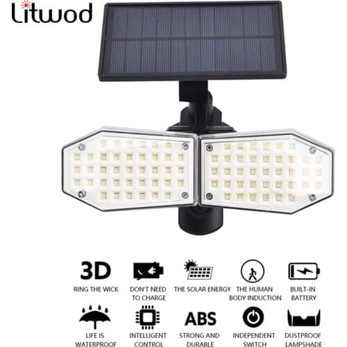 High quality Solar Wall Light Street Lamp Motion Sensor Built in Long Battery Life Outdoor Powered Sunlight Waterproof LED Bulbs