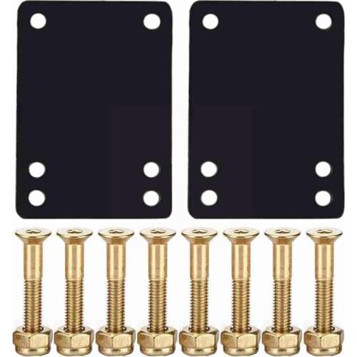 1 Set Skateboard Longboard Rubber Risers Pads Shock Truck Boards Bridge Nails Skate Bridge Absorption Hardware Screws 2021 M1Y8