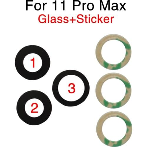 10Set/Bag Rear Camera Glass For iPhone 7 8 X XS XR 11 12Promax Back Camera Glass Lens Cover With 3M Adhesive Replacement Par