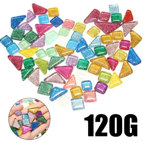 70pcs/set Colorful Glitter Shiny Glass Mosaic Tiles Bulk Multi-color 120g Mosaic Tiles For Art DIY Hand Craft Mosaic Making