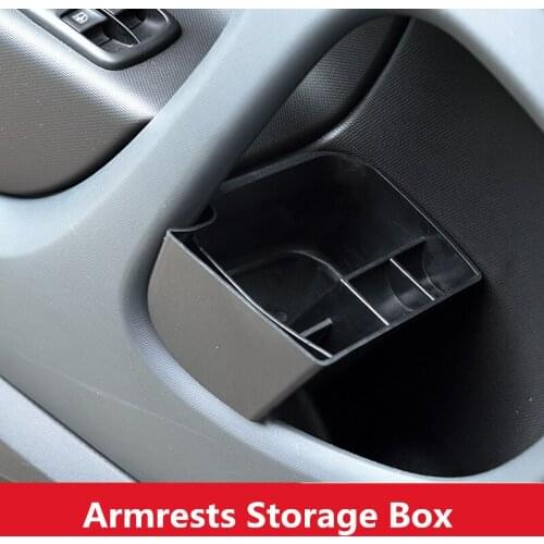 2pcs Car Door Handle Armrest Storage Box ABS Tray Holder Organizer For Smart fortwo 2015 2016 2017 Interior Accessories