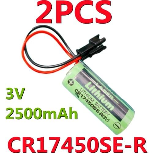 2PCS Original NEW For SANYO CR17450SE-R 3V CR17450 17450 GE FANUC Replacement BATTERY A98L-0031-0012 A02B-0200 with Black Plug