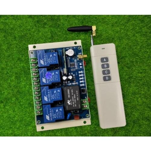 433mhz Universal AC 220 V 380V 4 CH RF Wireless Remote Control Receiver +Transmitter household farm power switch