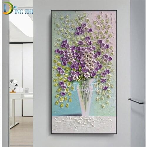 Abstract Stereoscopic Flowers DIY 5D Diamond Embroidery Cross Stitch Kits Diamond Painting Mosaic Vertical Aisle Entrance Craft