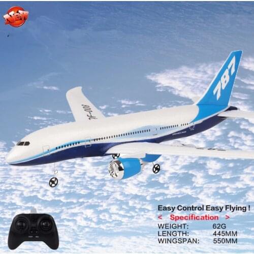 Large Civil Airliner 787 Model Remote Control Toy 2.4G 300M 55CM Double Motor Drive DIY Assembly Fixed Wing RC Glider Plane Toy