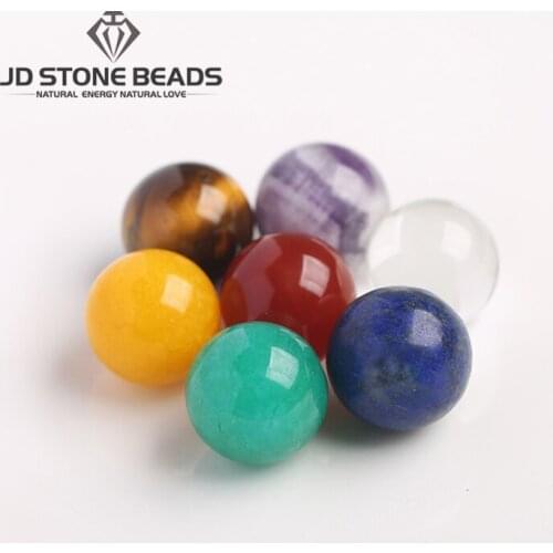16MM 7 Chakra Beads Without Hole Seven Color Chakra Necklaces Pendants Yoga Reiki Healing Balancing Accessory For Jewelry Making