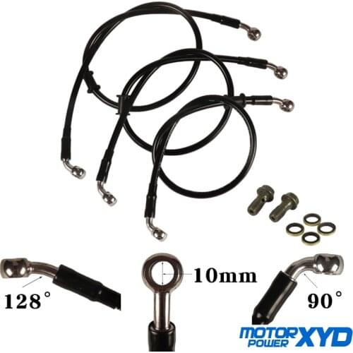 Black Motorcycle 1300mm 1400mm 1500mm 1600mm Braided Steel Hydraulic Brake Clutch Radiator Oil Cooler Hose Line Pipe Tube
