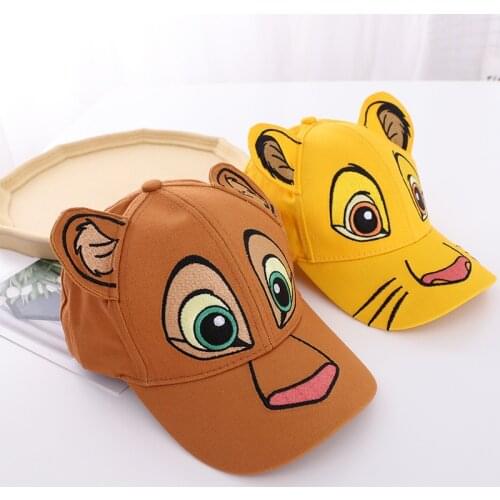 New Disney The Lion King Baby Boy Childrens Hat Summer Simba Childrens Baseball Cap Baby Hat for Summer Adjustable Hat