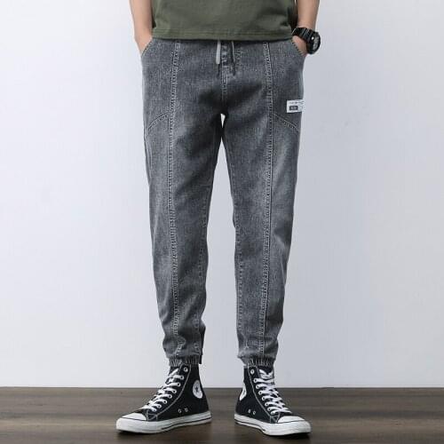 Plus Size Jeans Men Loose Joggers Streetwear Harem Jeans Cargo Pants Ankle-Length Denim Trousers