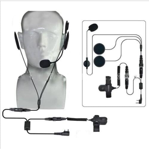 2pcs PTT Headset mic speaker for Yaesu Midland Walkie Talkie radio Full Face Close Helmet Motorcycle Racing transceiver Earpiece