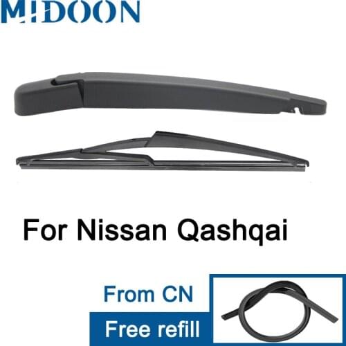 MIDOON Wiper 12" Rear Wiper Blade & Arm Set Kit For Nissan Qashqai Dualis J10 J11 2007 - 2018 Windshield Windscreen Rear Window