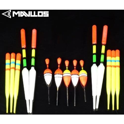 Mavllos 5pcs/lot 0.5g-1.5g Fishing Floats Set Buoy Bobber Fishing Float Fluctuate Mix Size Color float buoy Fishing Accessories