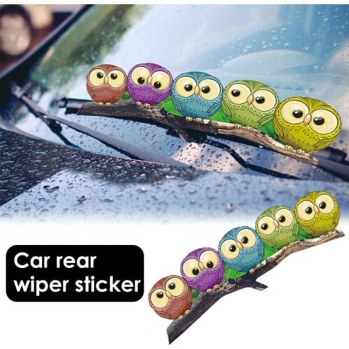 Car Rear Windshield Sticker Cute Owl Rear Wiper Sticker for Vehicle Rear Wipers Easter Decoration