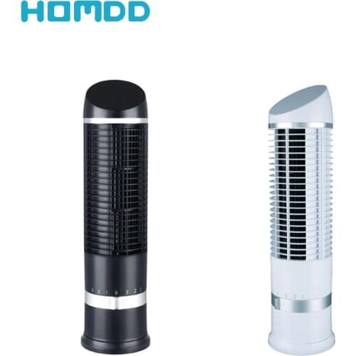 HOMDD Small Portable Tower Fan Shaking Head Leafless Electric Fan Home Desktop Mini Air conditioner Silent Desk Fan For Summer
