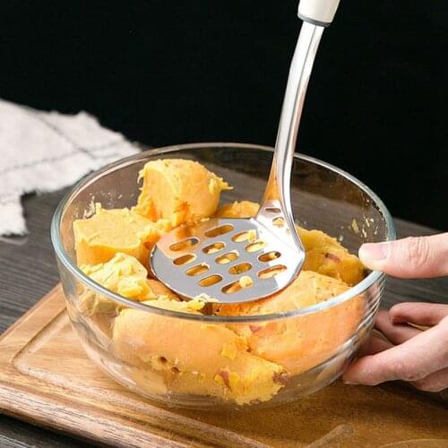 Stainless Steel Potato Masher Plastic Handle Vegetable Masher Manual Masher Vegetable Fruit Press Maker Garlic Presser