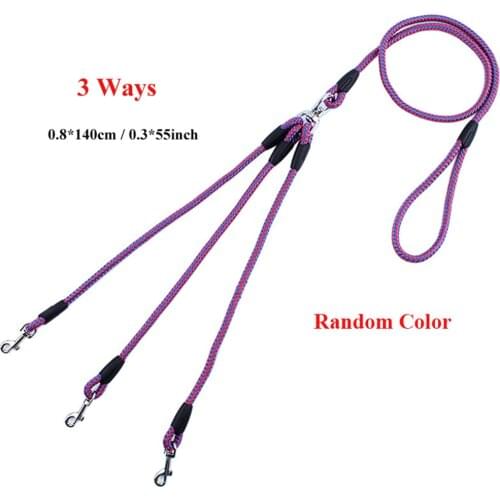 Pet Walking Running Dog Leash Lead 55" Long Braided Nylon Double personalised collar accessories collar and leash set