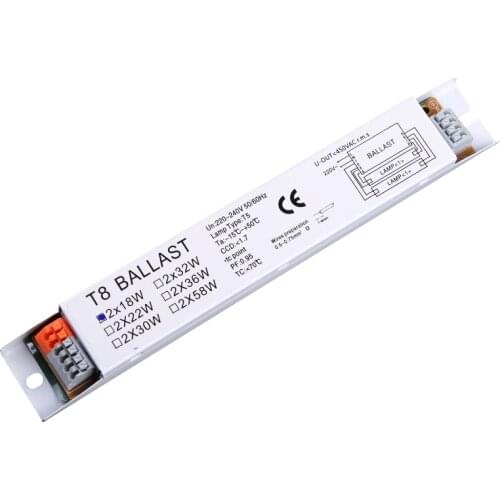 2021 New T8 220-240V AC 2x58W Wide Voltage Electronic Ballast Fluorescent Lamp Ballasts