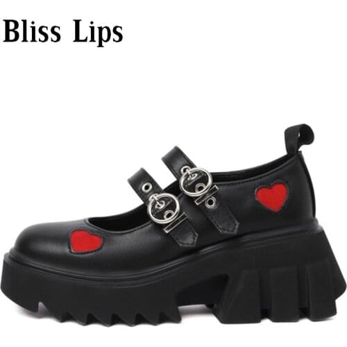 Shoes Lolita Shoes Women Japanese Style Mary Jane Shoes Women Vintage Girls High Heel Platform Shoes College Student Size 35-43