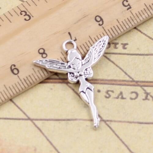 20pcs Charms Pray Butterfly Angel 29x24mm Tibetan Silver Pendants Antique Jewelry Making DIY Handmade Craft For Bracelet