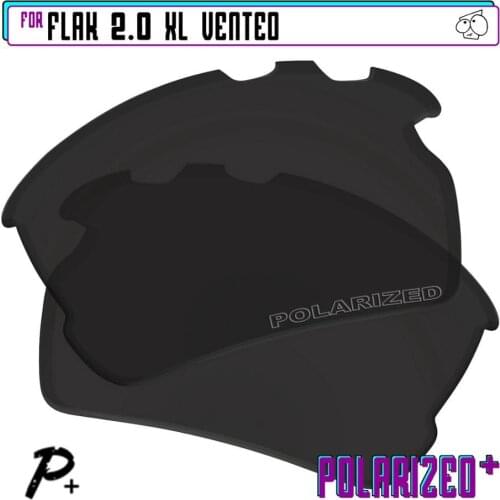 EZReplace Polarized Replacement Lenses for - Oakley Flak 2.0 XL Vented Sunglasses - Black P Plus