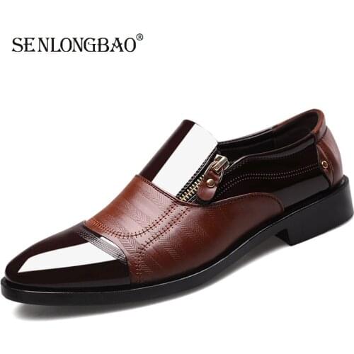 Мужские кожаные туфли SENLONGBAO China At AliExpress
