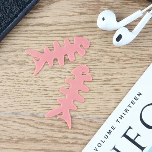 Random color) Color fishbone cable winder Earphone hub Fishbone cable winder