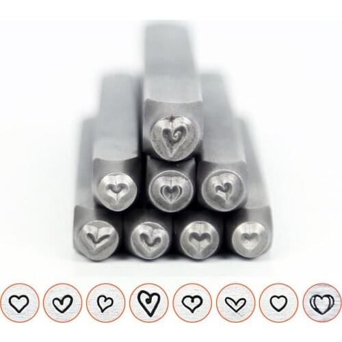 1.5/2/3mm Fat Heart Steel Stamp,DIY Metal Punch Stamp,Metal Jewelry Design Stamps