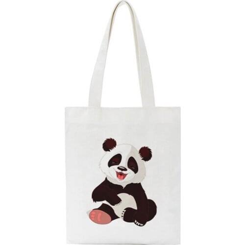 China National Treasure Cute Panda Bag New College Wind Shoulder Canvas Bags Big Capacity Handbag Fun Women Bag