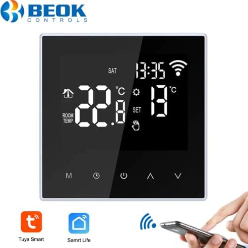 Beok Tuya Wifi Thermostat For Gas Boiler Room Underfloor Heating Smart Temperature Controller Works With Google Home and Alexa