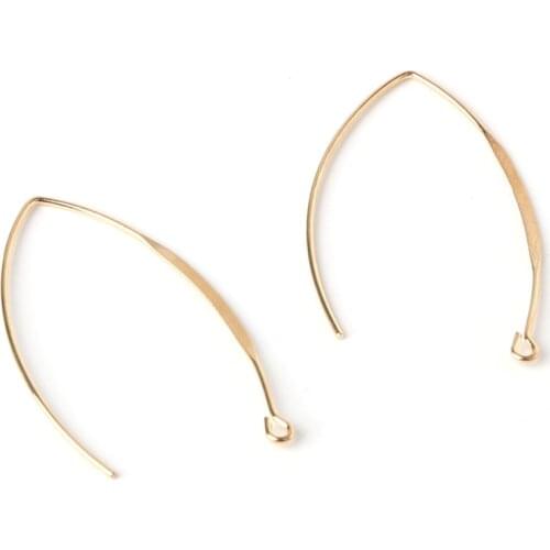 V Shape Golden/Silver/Rhoudium Copper Earrings Hook Making Earring For Women Jewelry Accessory