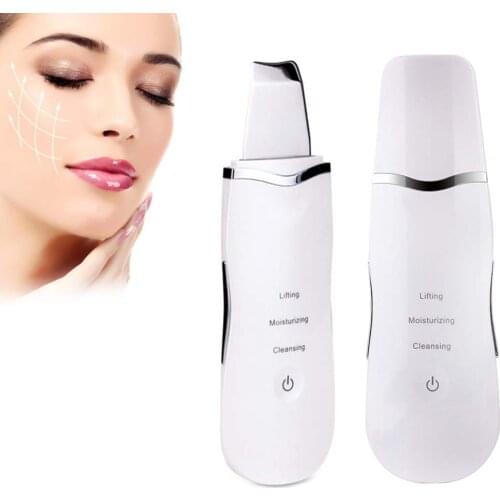 Ultrasonic Facial Skin Scrubber Blackhead Remover Skin Spatula Face Scraper Pore Cleaner Peeling Shovel Beauty Care Device