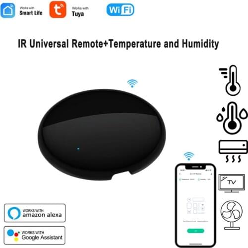 Tuya WiFi Bluetooth-compatible Smart Universal Remote Control S08 Pro Temperature and Humidity Sensor with Alexa Google Home