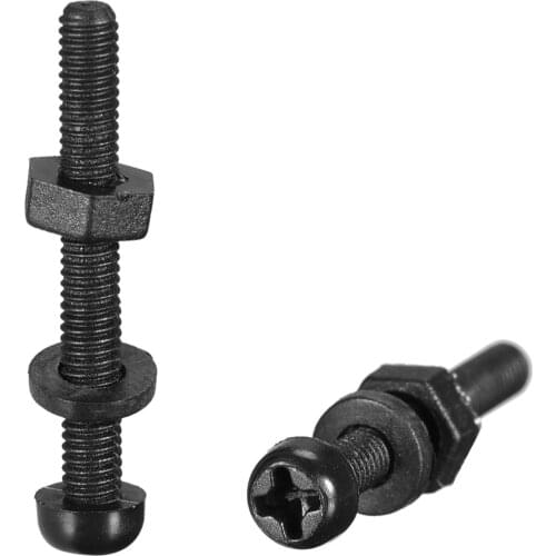 Uxcell Nylon Screw Nut Washer Assortment Kit, M2.5x20mm Round Head Machine Screw Bolt Nuts Flat Washers Black 50 Set